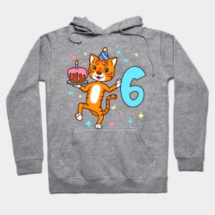 I am 6 with tiger - boy birthday 6 years old Hoodie
